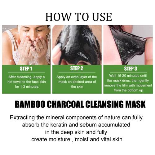 Bambuskul peel-off maske mod hudorme