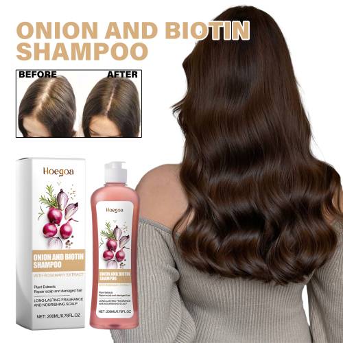 Løg og biotin hovedbundsshampoo uden silikone