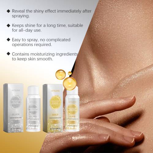 Guld og sølv body glitterspray