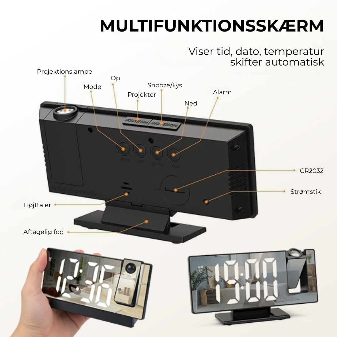PrettyVåg™ LED Prettyjektionsvækkeur - Vågn Prettyere Hver Dag