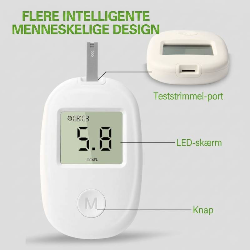 Målesæt med fingerpulsoximeter og DS-6 blodsukkermåler