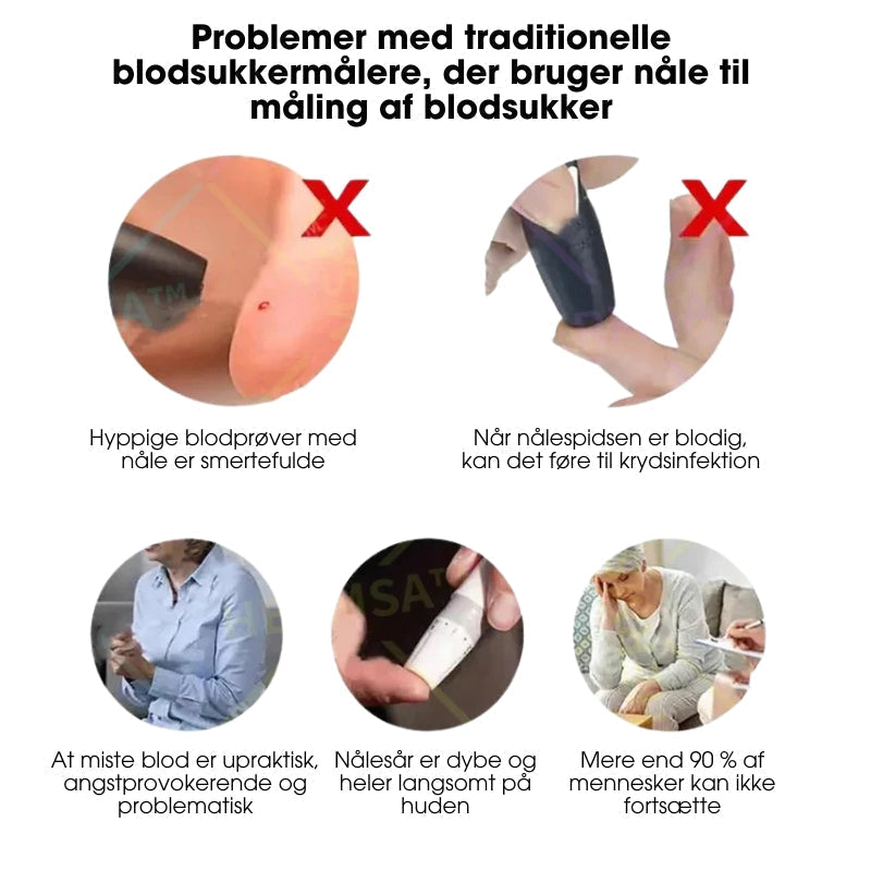 Målesæt med fingerpulsoximeter og DS-6 blodsukkermåler