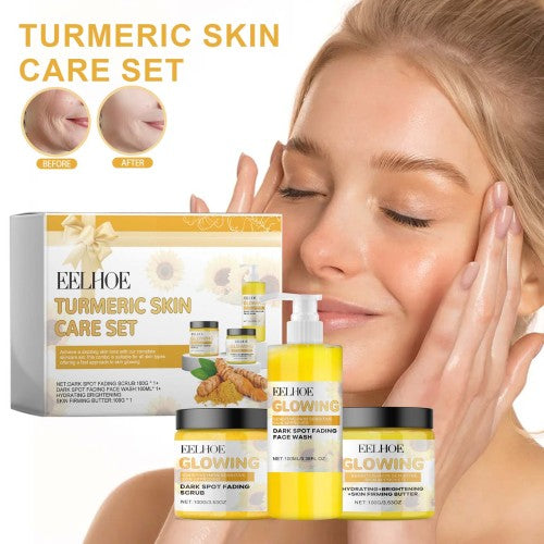Gurkemeje plejesæt: rens, scrub og creme