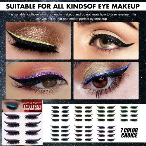 Selvklæbende eyeliner-vippestrips, 4 par