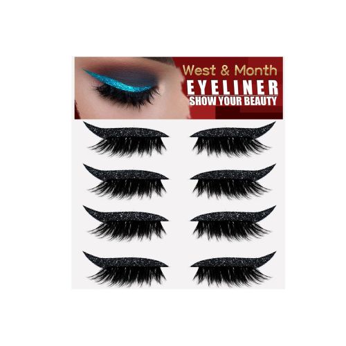 Genanvendelige eyeliner-stickers, 6 par