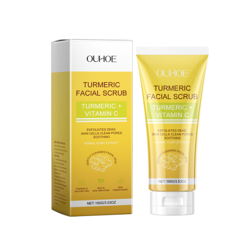 Gurkemeje ansigtsscrub med aloe og valnød
