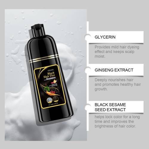 Sort urte farveshampoo med ginseng og reishi