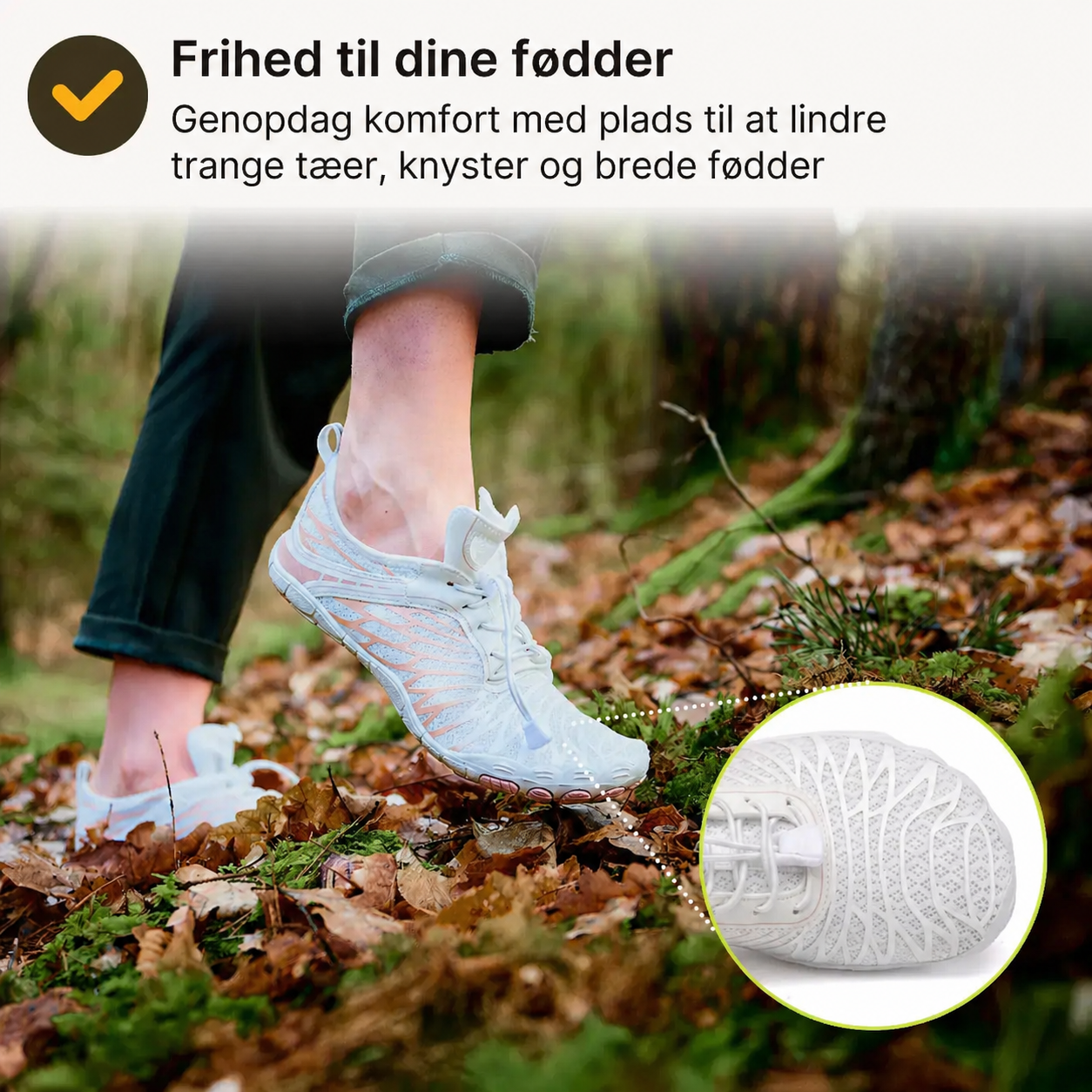 NaturSkridt Grå-Orange – Ergonomiske barfodssko