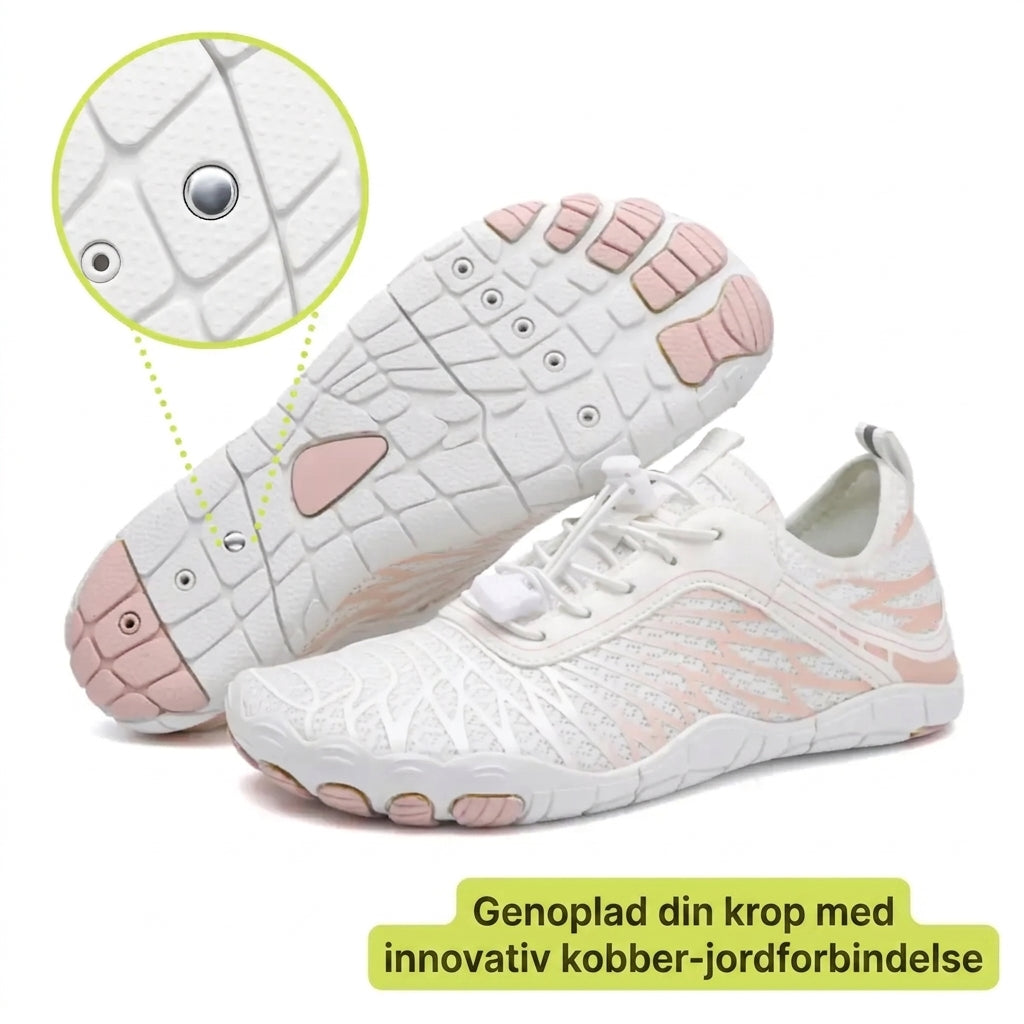 NaturSkridt Grå-Orange – Ergonomiske barfodssko