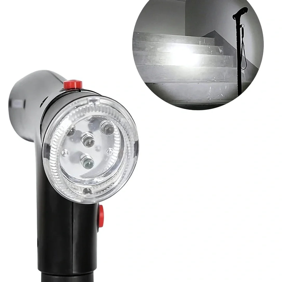 ErgiloCane – sammenklappelig gangstok med LED og alarm