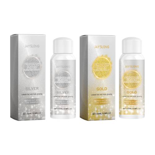 Guld og sølv body glitterspray