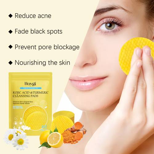 Gurkemeje kojisyre rensepads, fjerner makeup