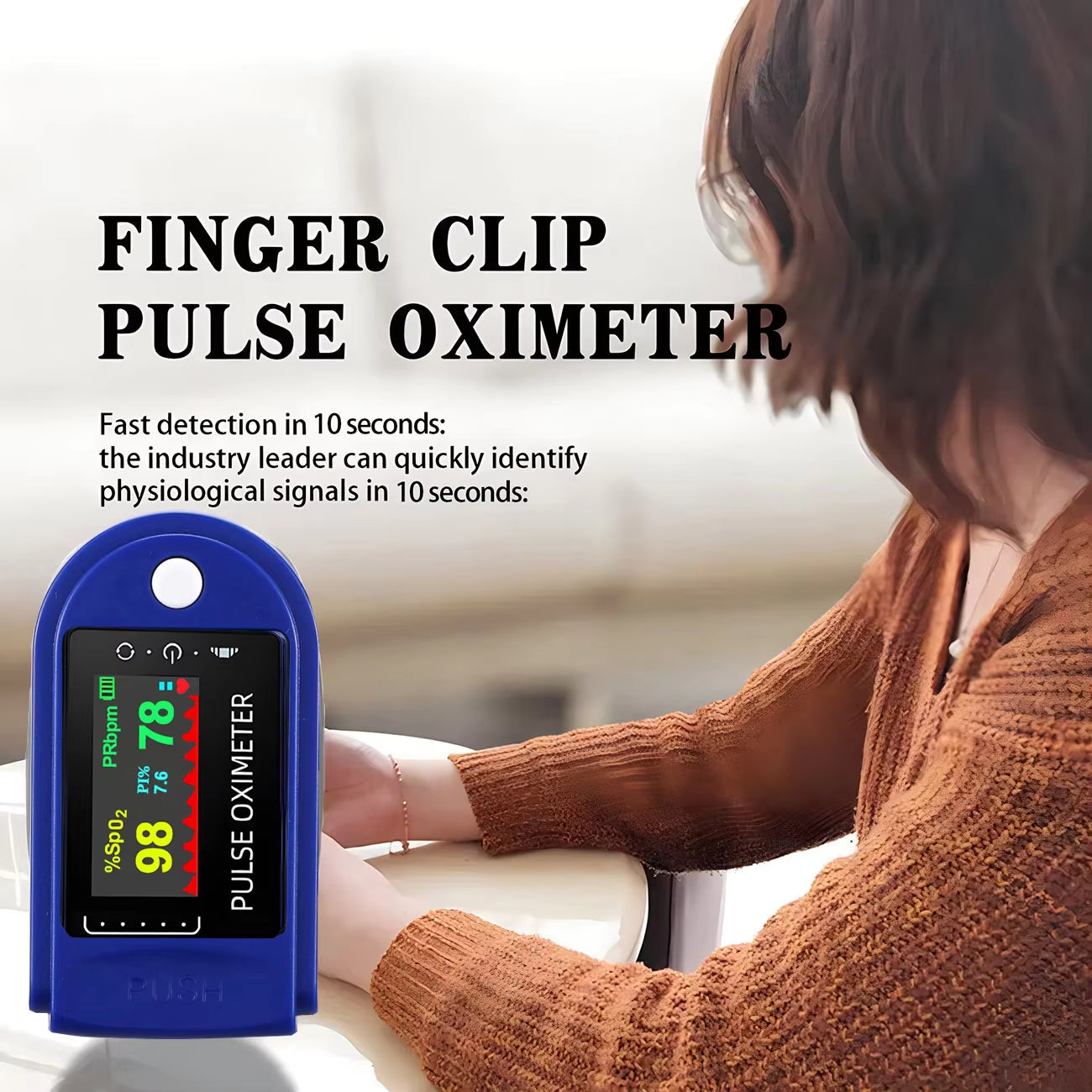 Målesæt med fingerpulsoximeter og DS-6 blodsukkermåler