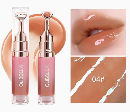 Volumen-lipgloss med kølende metalspids
