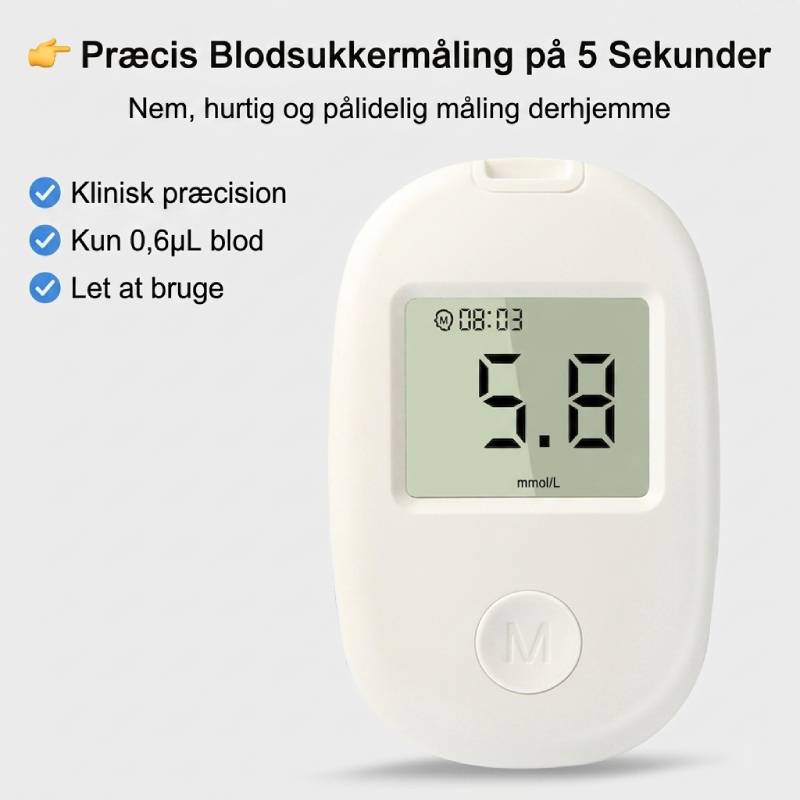 Målesæt med fingerpulsoximeter og DS-6 blodsukkermåler