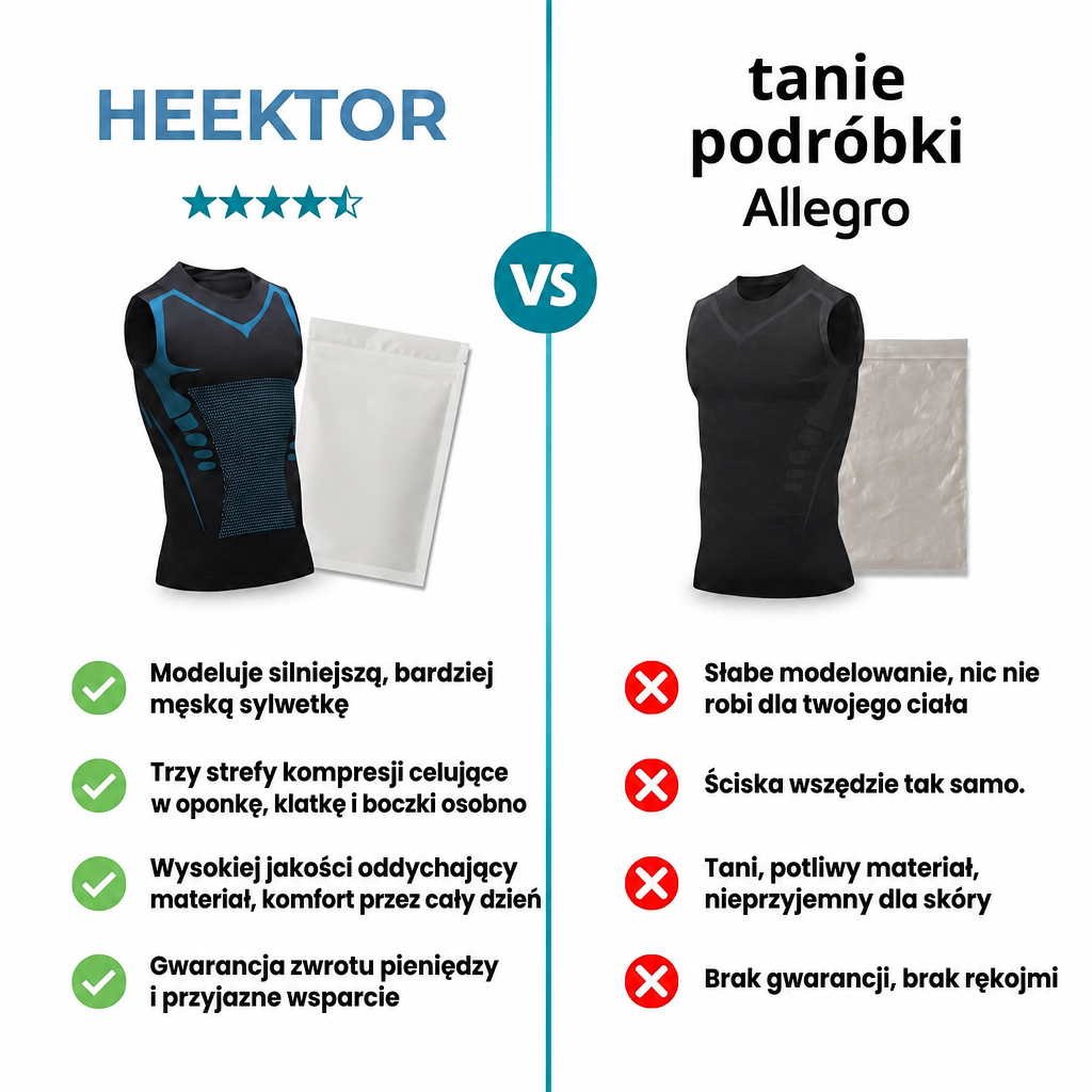 Shapewear undertrøje til mænd – kompressionstop, sort, hvid eller grå, str. S-5XL